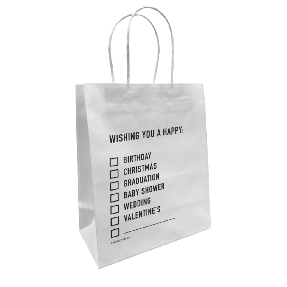 CLASSY CARDS Gift Bag - All Occasions Checklist