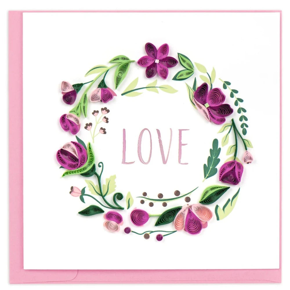 QUILLING CARD - LOVE Floral Wreath