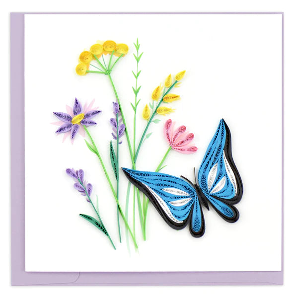 QUILLING CARD - Butterfly & Wildflowers