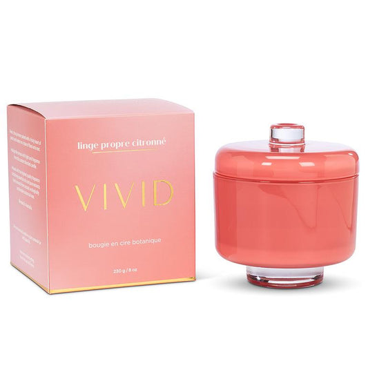VIVID Citrus White Linen Candle in Pedestal Jar