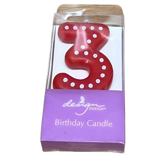 DESIGN Numbered Birthday Candle - 3