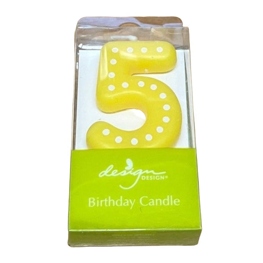 DESIGN Numbered Birthday Candle - 5