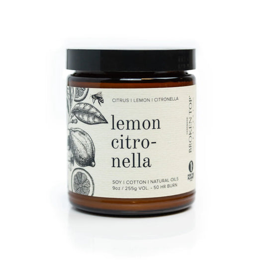 BROKEN TOP Handmade Lemon Citronella Botanical 9oz Candle - 9oz - 50hrs