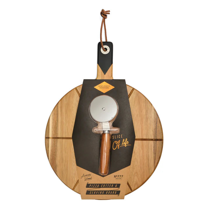 GENTLEMEN'S Acacia Pizza Board & Cutter