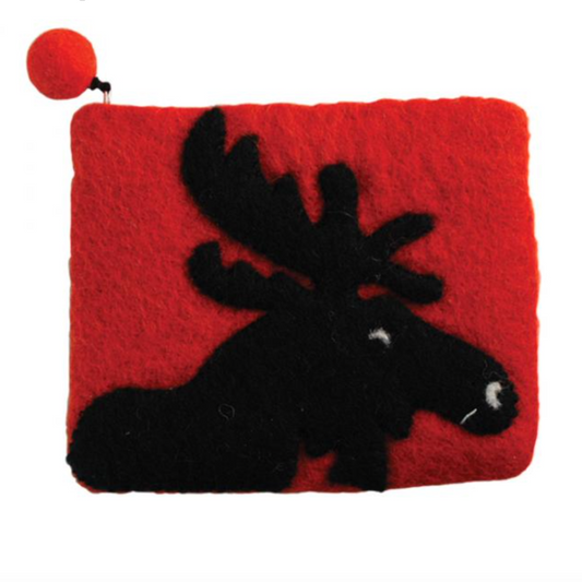 PANABO Felted Zip Pouch - Moose Red