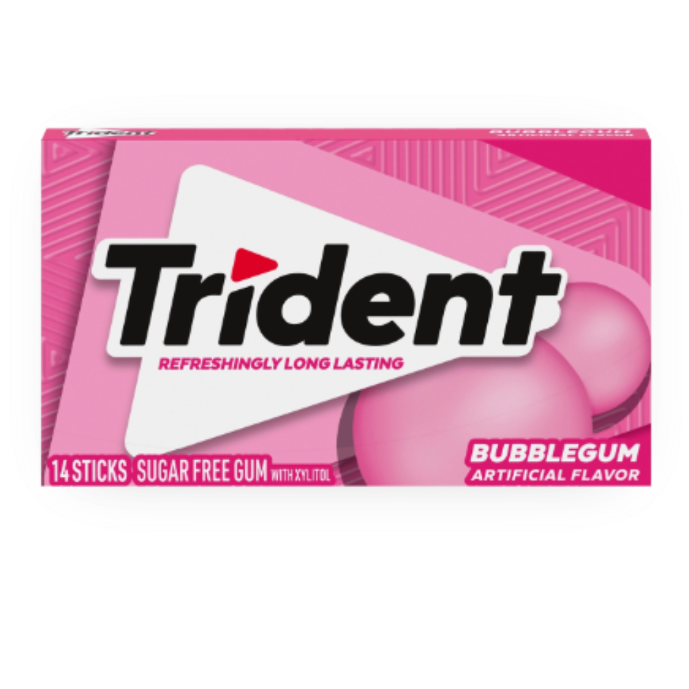 TRIDENT Sugar Free Bubblegum - 14-Pieces