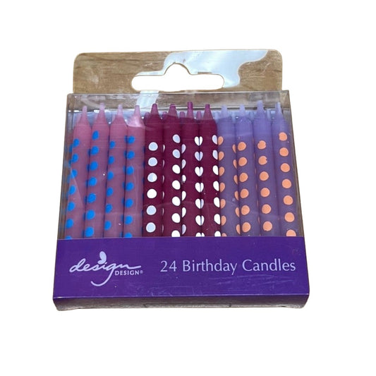 DESIGN Dotted Candles - Pink/Magenta/Purple - 24-Pack