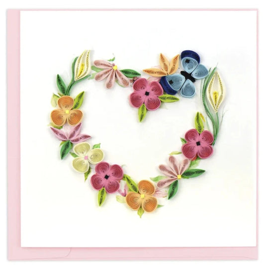 QUILLING CARD - Floral Heart Wreath