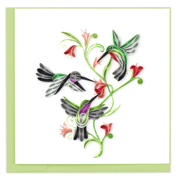 QUILLING CARD - Hummingbird Trio