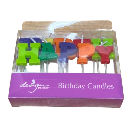 DESIGN Happy Birthday Letters Candles - 13-Pack