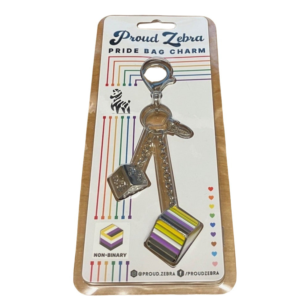 PROUD ZEBRA Bag Charm - Non-Binary Pride
