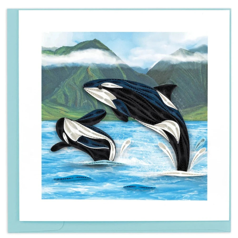 QUILLING CARD - Orca Whales