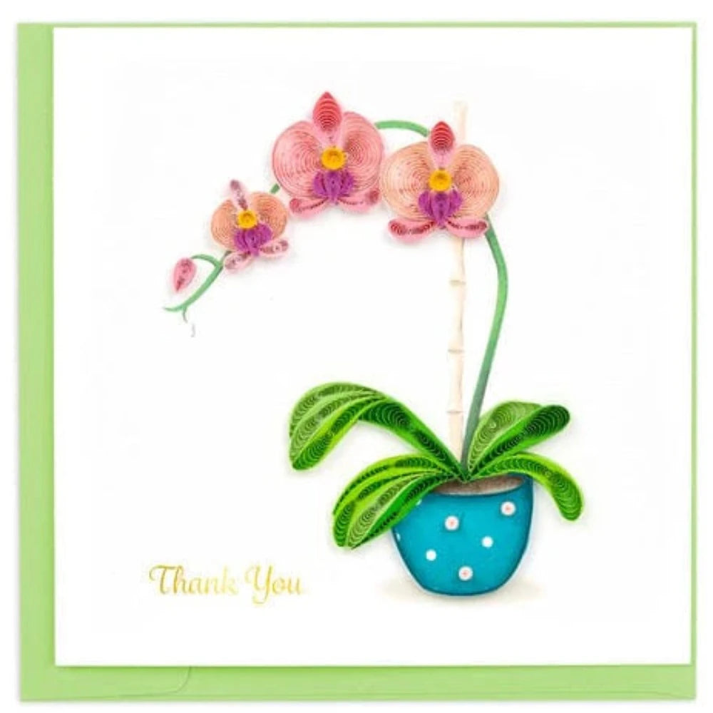 QUILLING CARD - Thank You Potted Orchid