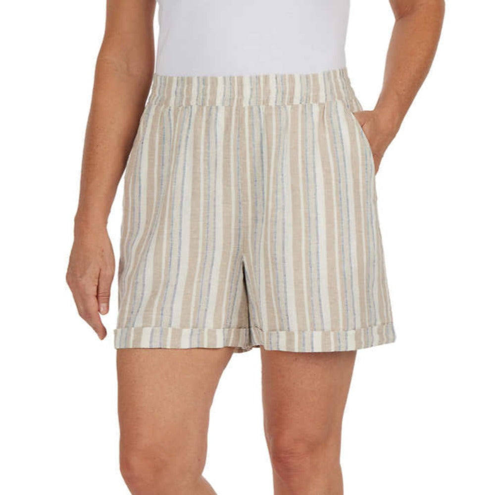 FRANK AND OAK Linen Blend Shorts - Tan