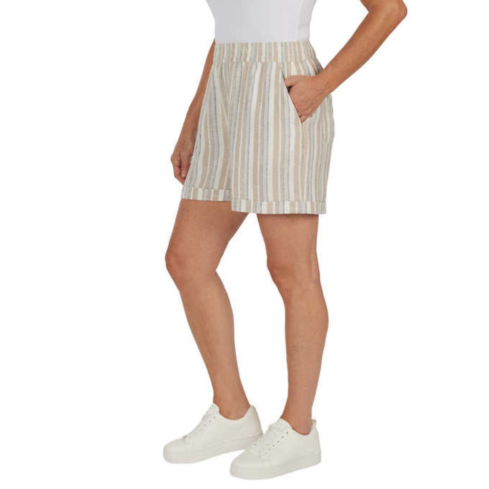 FRANK AND OAK Linen Blend Shorts - Tan