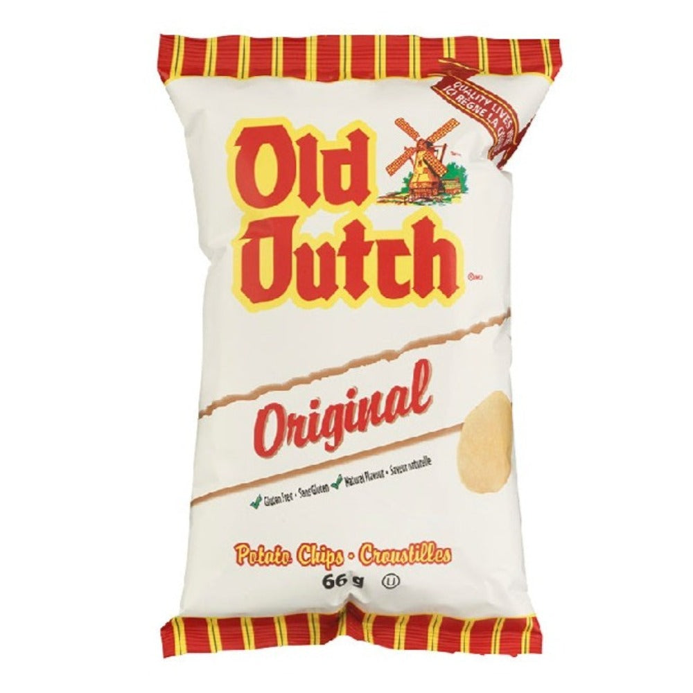 Old Dutch Ridges Old Dutch Chips Logo Old Dutch Ridgies Extra Ketchup Potato Chips,