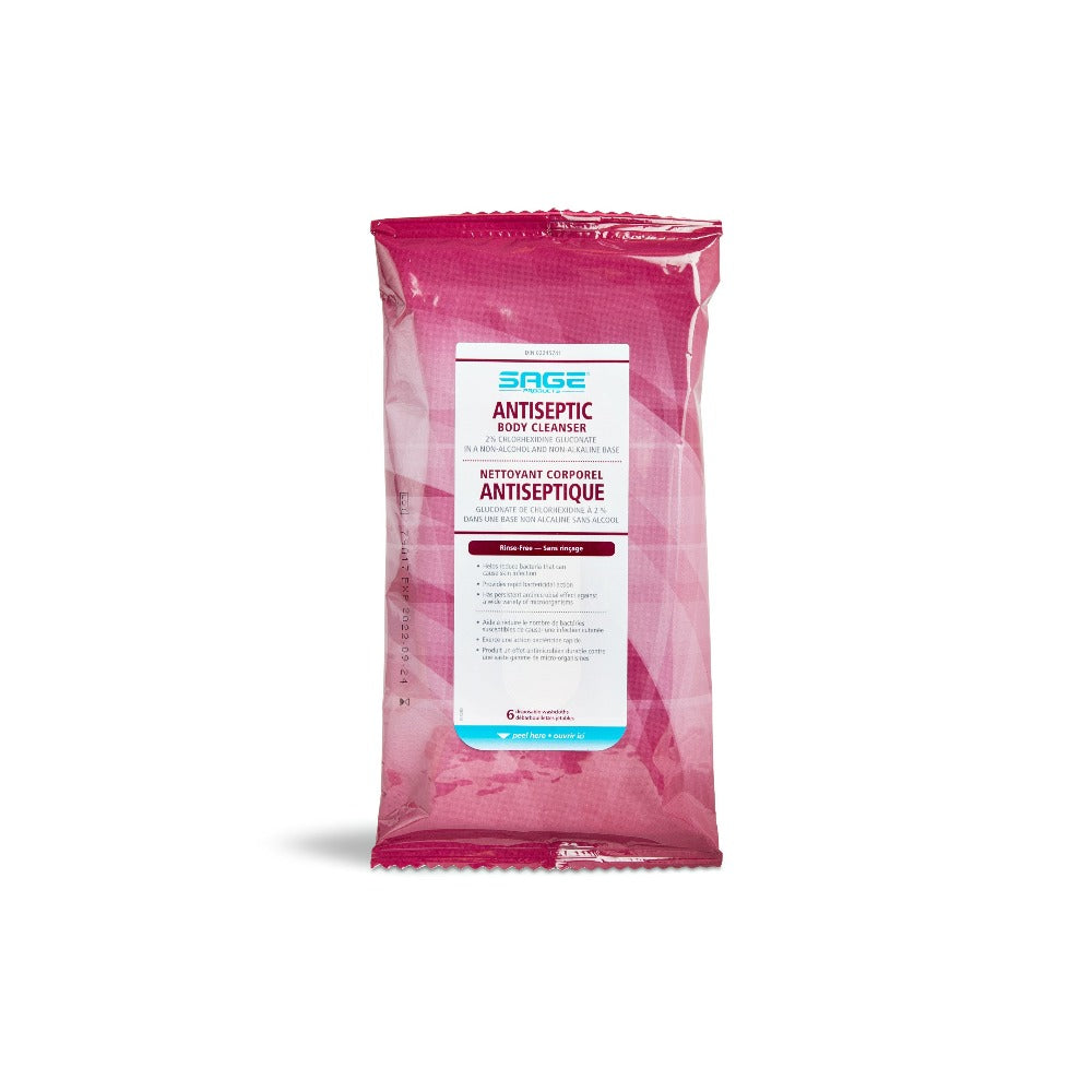 Sage Antiseptic Body Cleanser - 6 Wipes